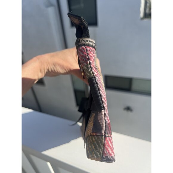 LeSportsac LAMB Gwen Stefani vintage Y2K plaid grunge grosgrain bow zip clutch - Picture 8 of 14